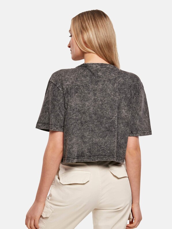 Ladies Acid Washed Cropped Tee-1