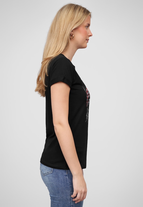 Cloud5ive Damen T-Shirt Bandana Katzen Print-3