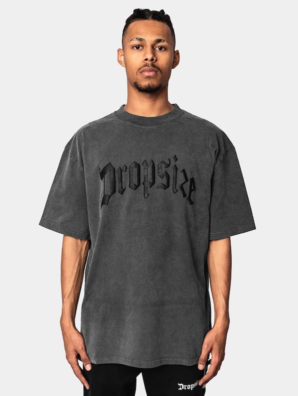 Dropsize Heavy Oversize Logo Puffer Print T-Shirt Washed-0