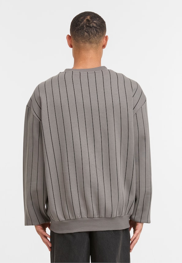 Autograph Pinstripe Sweat Os Crewneck-1