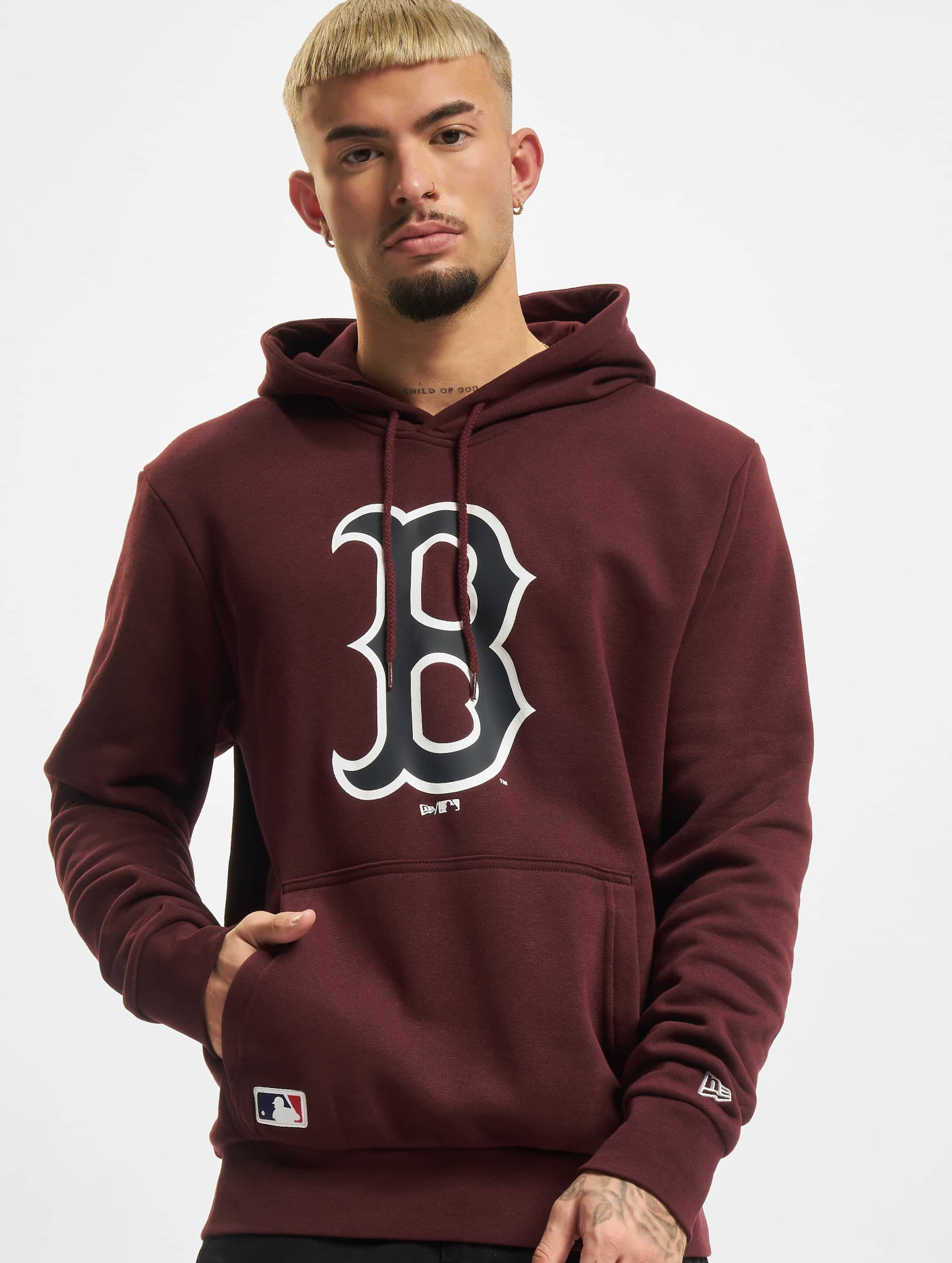 New Era MLB Boston Red Sox Seasonal Team Logo Hoodie Mannen op kleur bruin, Maat M