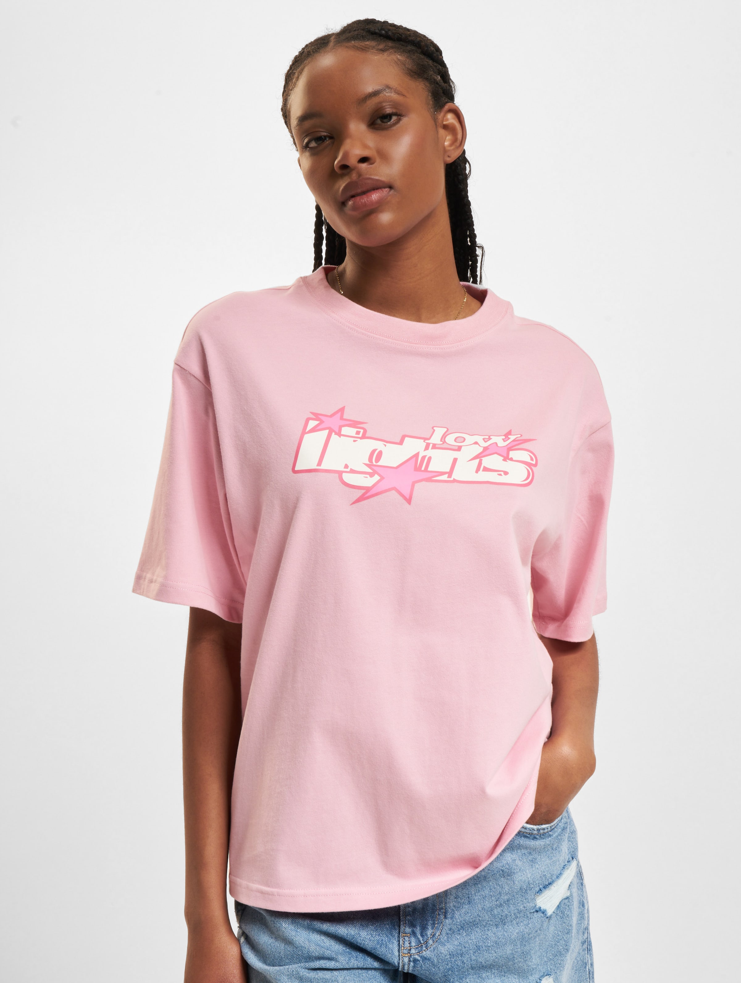 Low Lights Studios Lucky 7 Woman T-Shirt Frauen,Unisex op kleur roze, Maat M