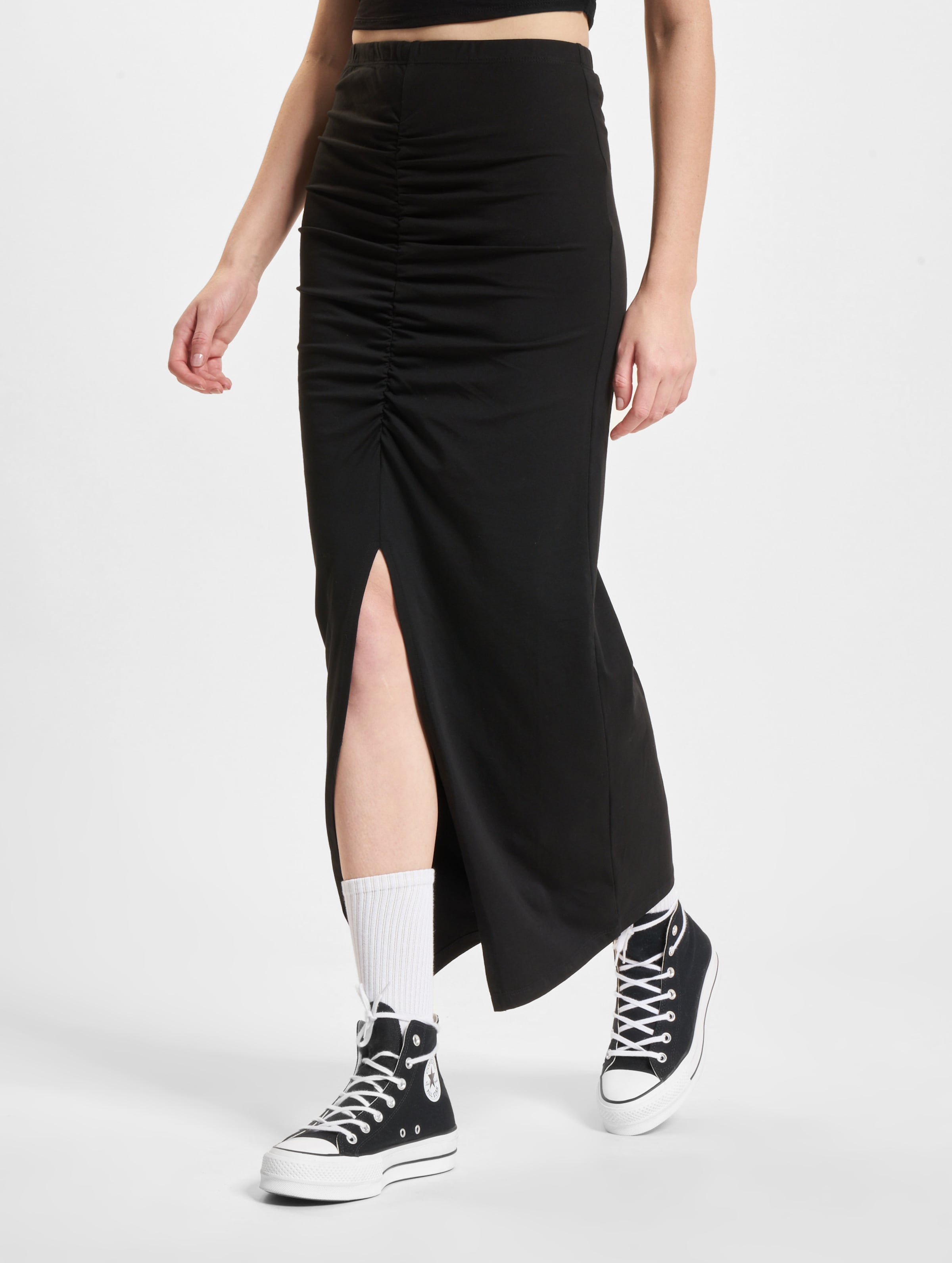 Only Angeel Jersey Life Ruching Skirt Frauen,Unisex op kleur zwart, Maat XS