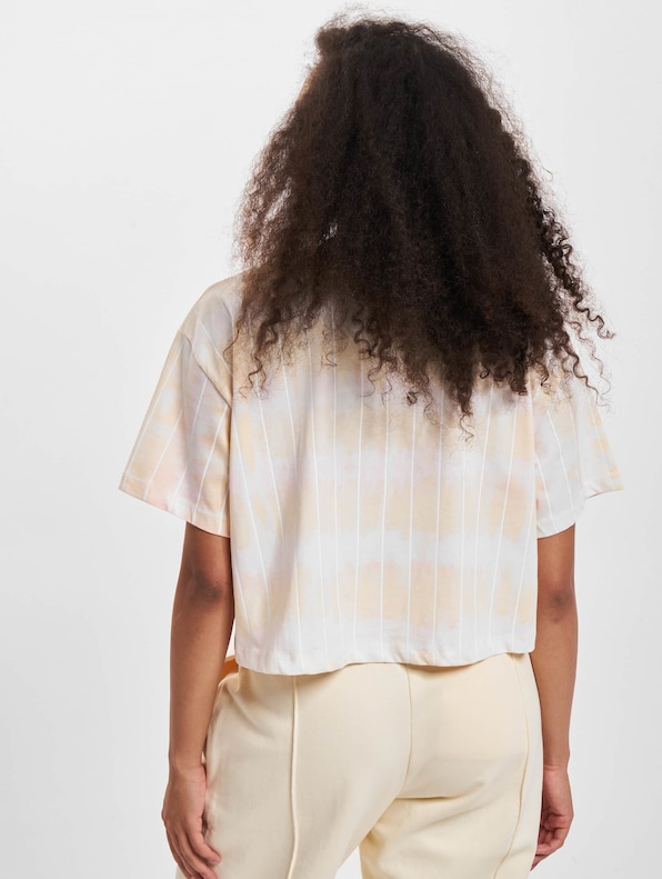 KW222-030-1 KK Signature Tie Dye Pinstripe Crop Tee-1