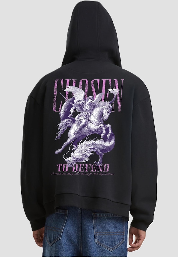 Chosen To Defend Fluffy Zip Hoody-1