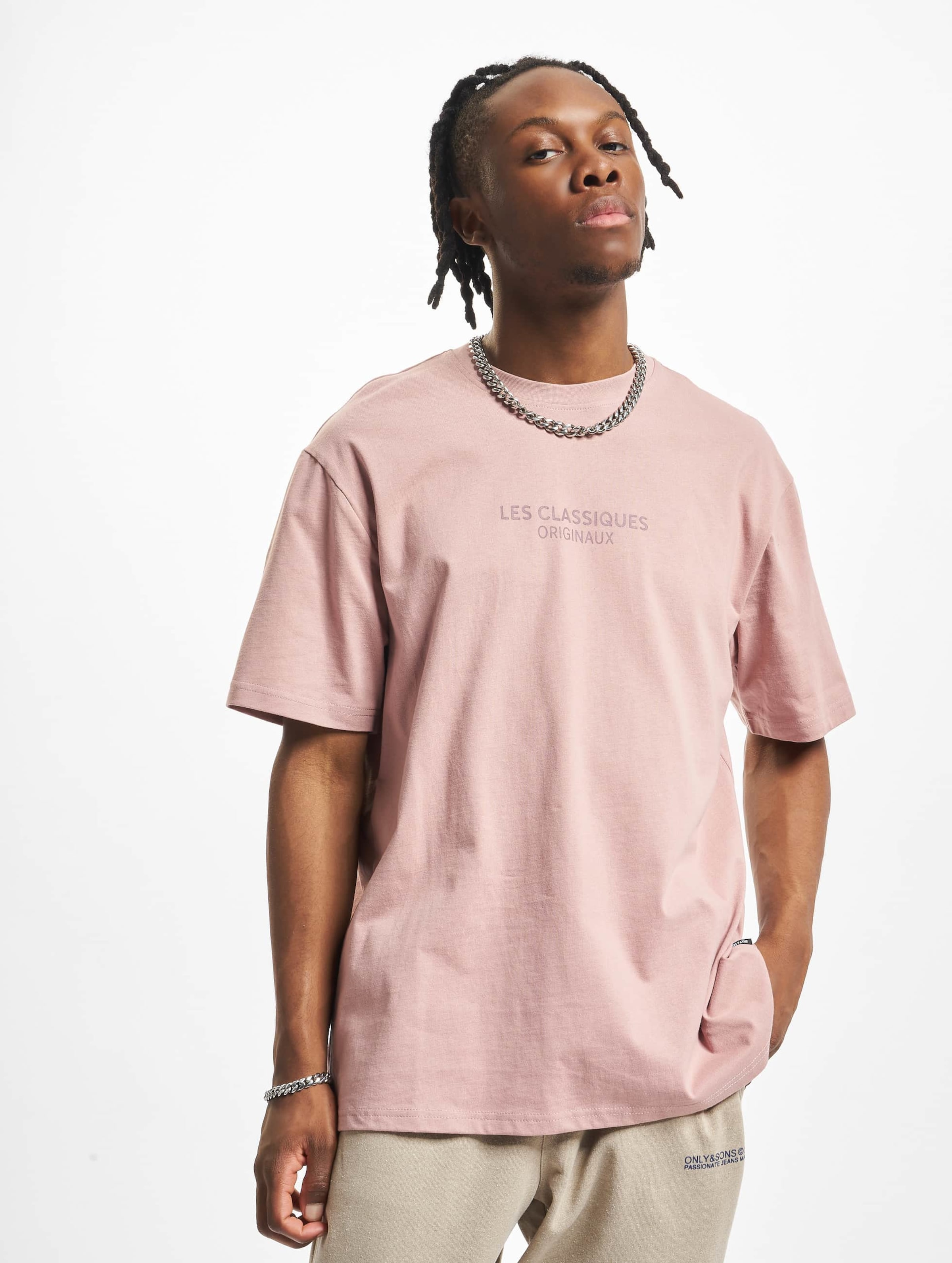 Only & Sons Lesclassiques T-Shirt Mannen op kleur roze, Maat L