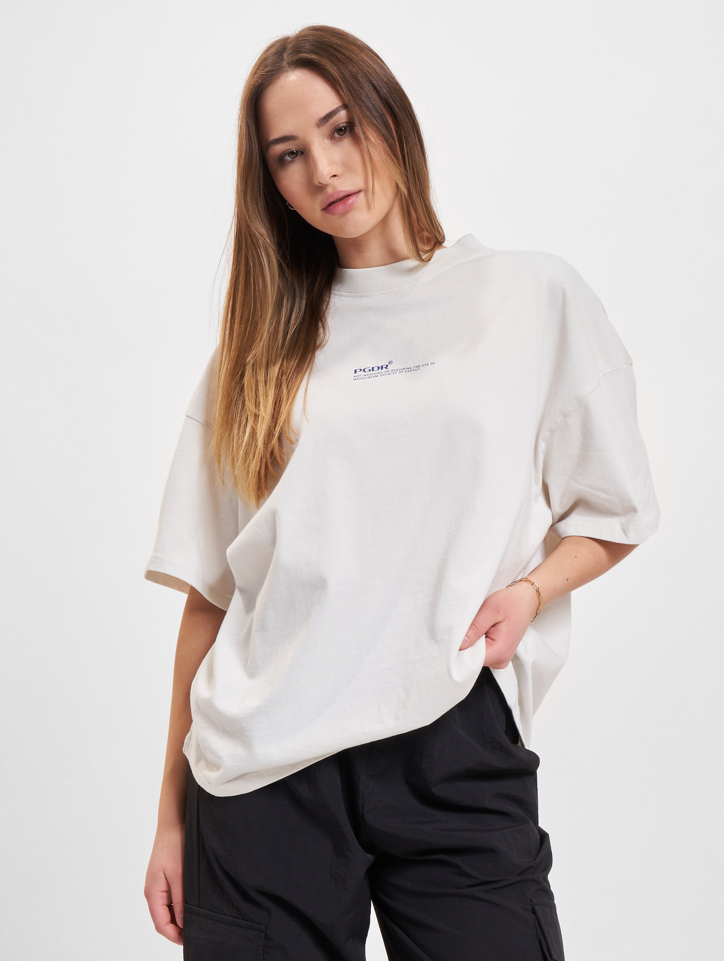 PEGADOR Navisk Heavy Oversized T-Shirt Vrouwen op kleur wit, Maat L
