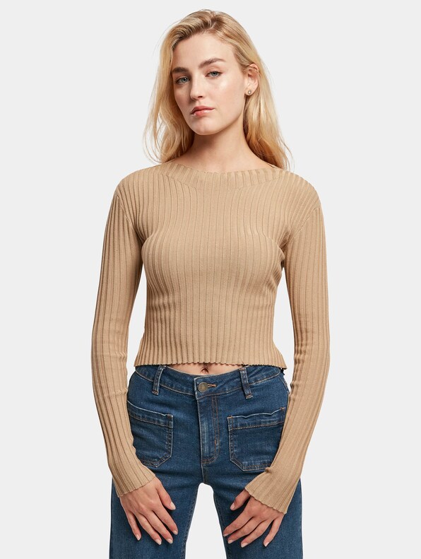 Ladies Short Rib Knit Twisted Back-2