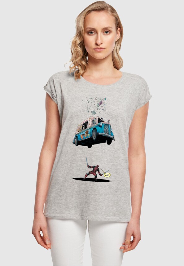 Ladies Deadpool - Ice Cream T-Shirt-0