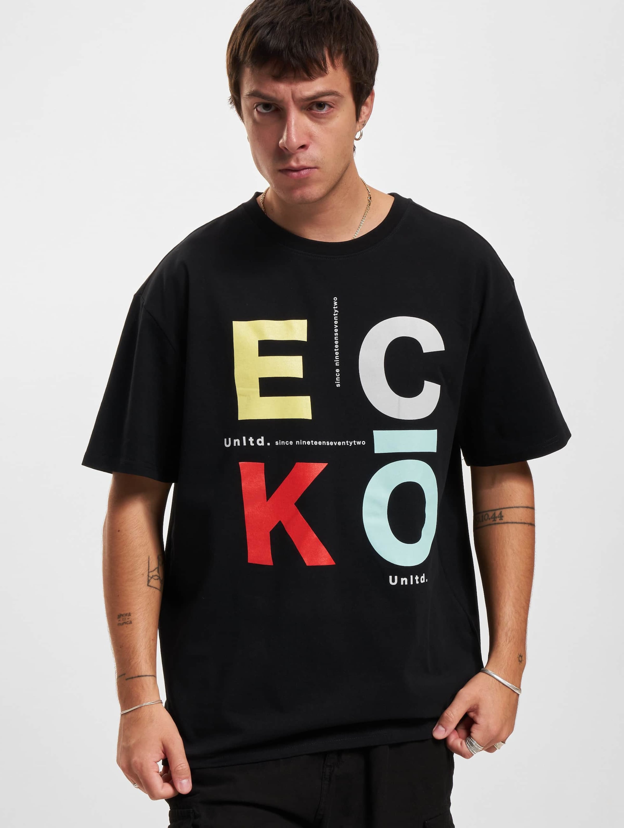Ecko Unltd. Print T-Shirt Mannen op kleur zwart, Maat 3XL
