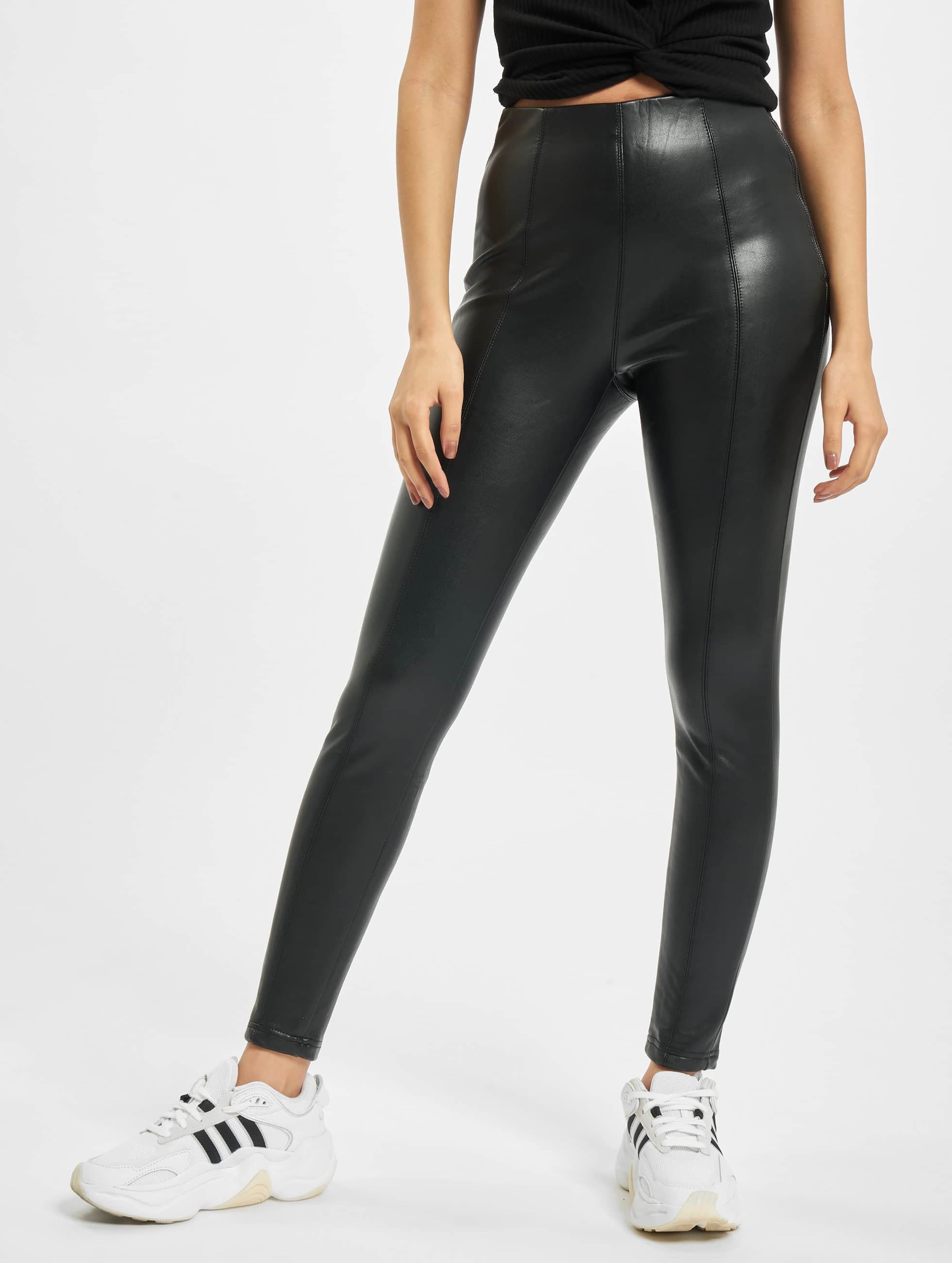 Bershka faux leather legging in black - ShopStyle