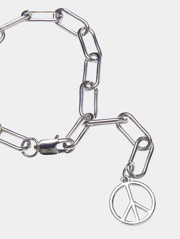 Urban Classics Y Chain Peace Pendant Bracelet-1
