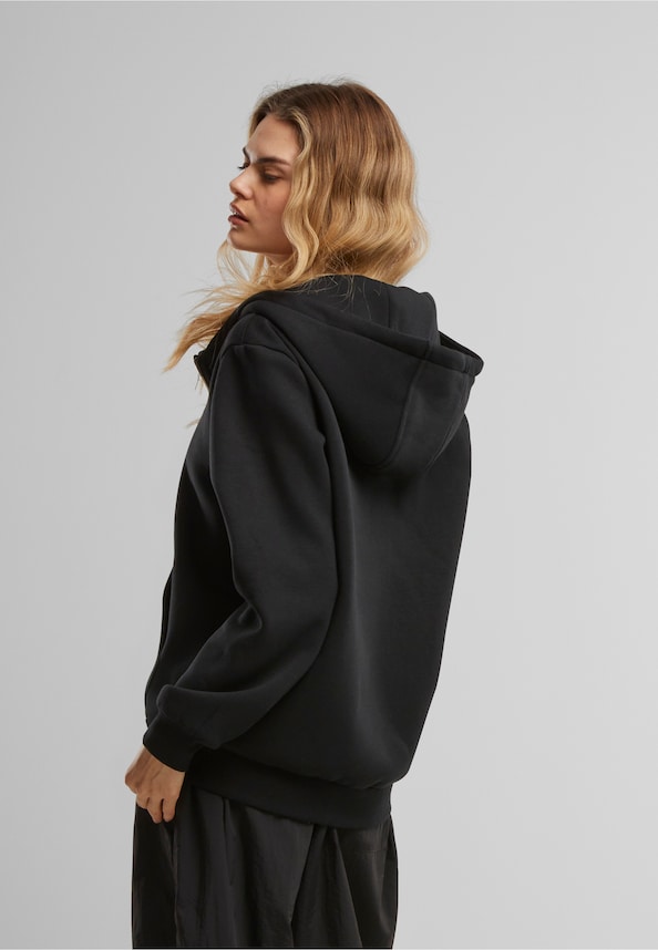 Peace Sign EMB Fluffy Zip Hoody-1