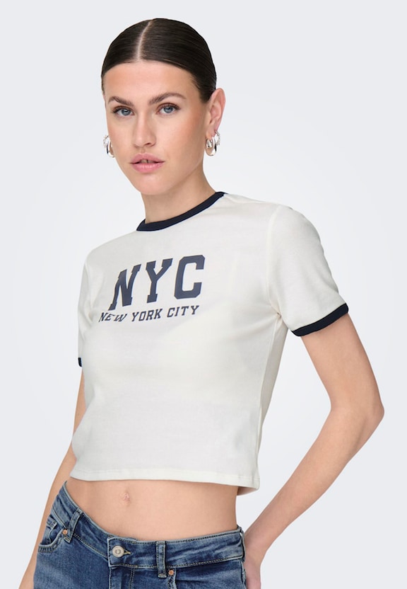 ONLVIKKA S/S RIB O-NECK SHORT-0