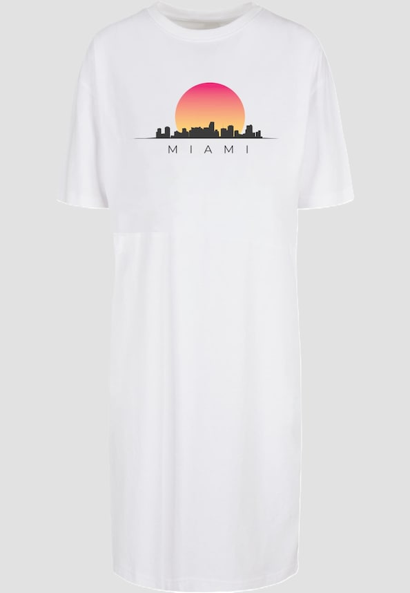 Ladies Miami  Organic Oversized Slit Tee Dress-2