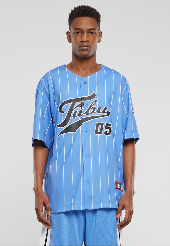 FM242-001-1 Fubu Varsity Mesh Pinstripe Baseball Jersey-0