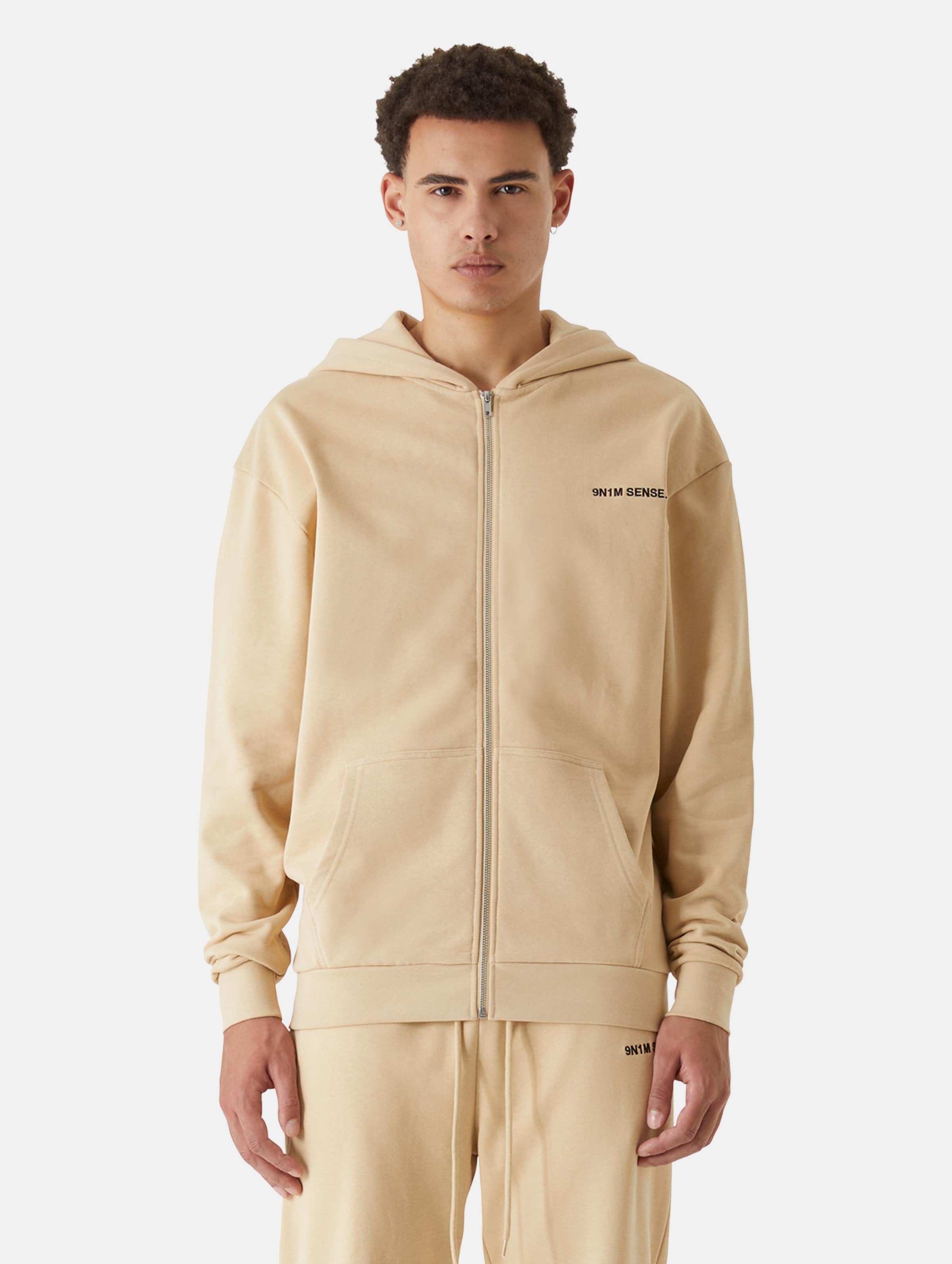 9N1M SENSE Sense Essential Zip Hoodies Männer,Unisex op kleur beige, Maat L