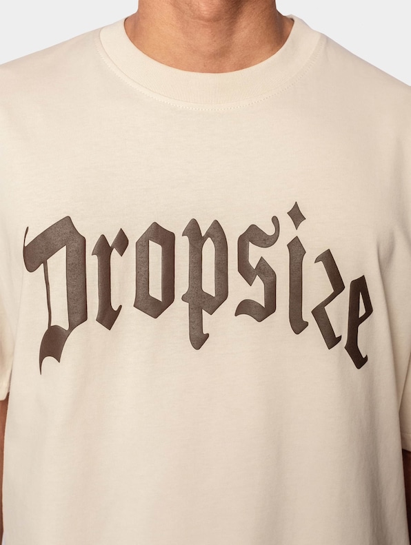 Dropsize Heavy Oversize White Logo Puffer Print T-Shirt-3