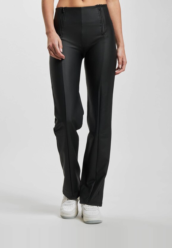 WRUP Vegan Leather Damen Push Up High Waist Cropped Wide Leg-1