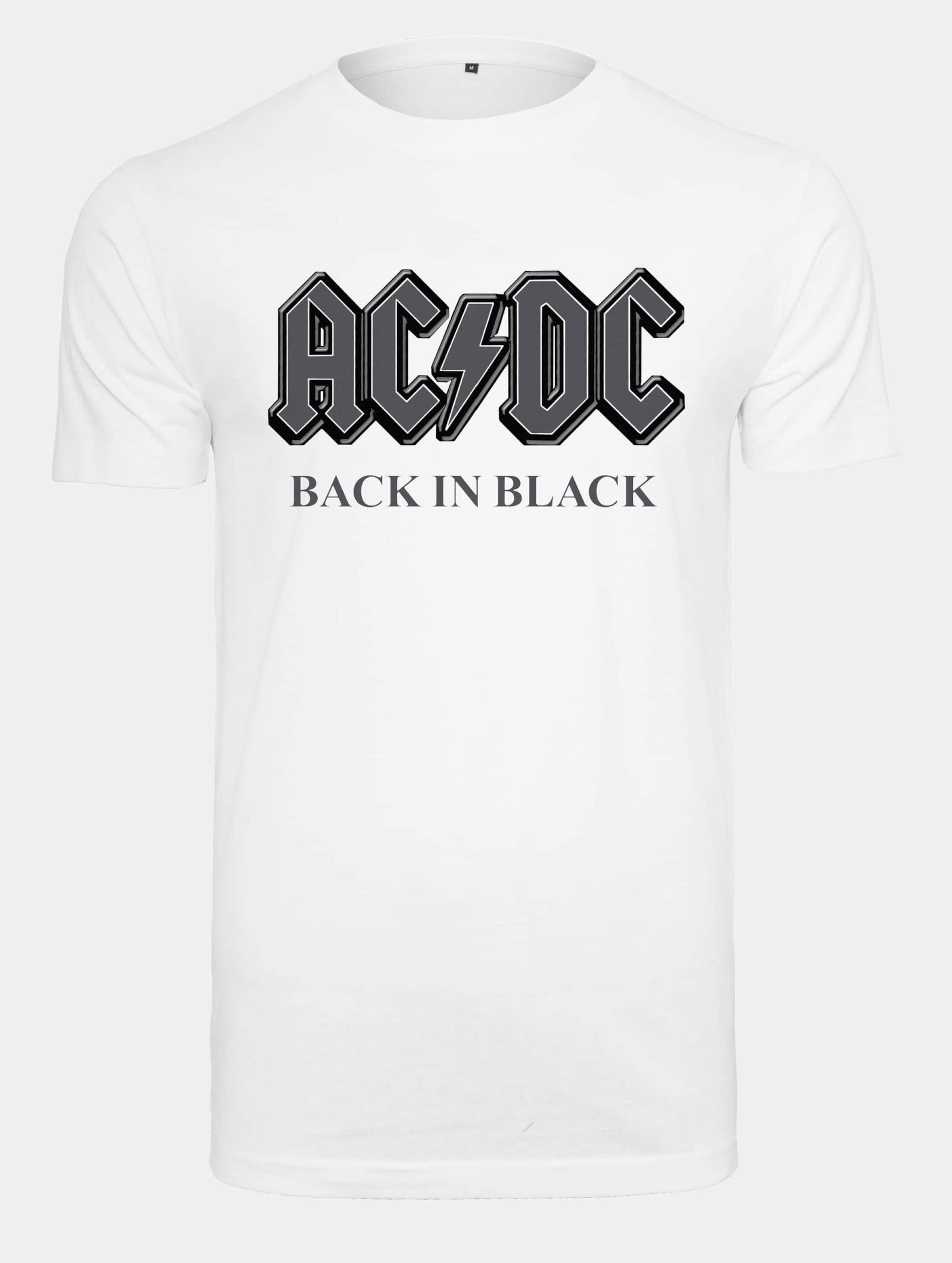 Merchcode ACDC Back In Black Tee Mannen op kleur wit, Maat 5XL