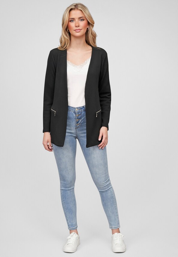 Cloud5ive Damen Blazer mit 2-Zip-Pockets u. Strukturstoff-4