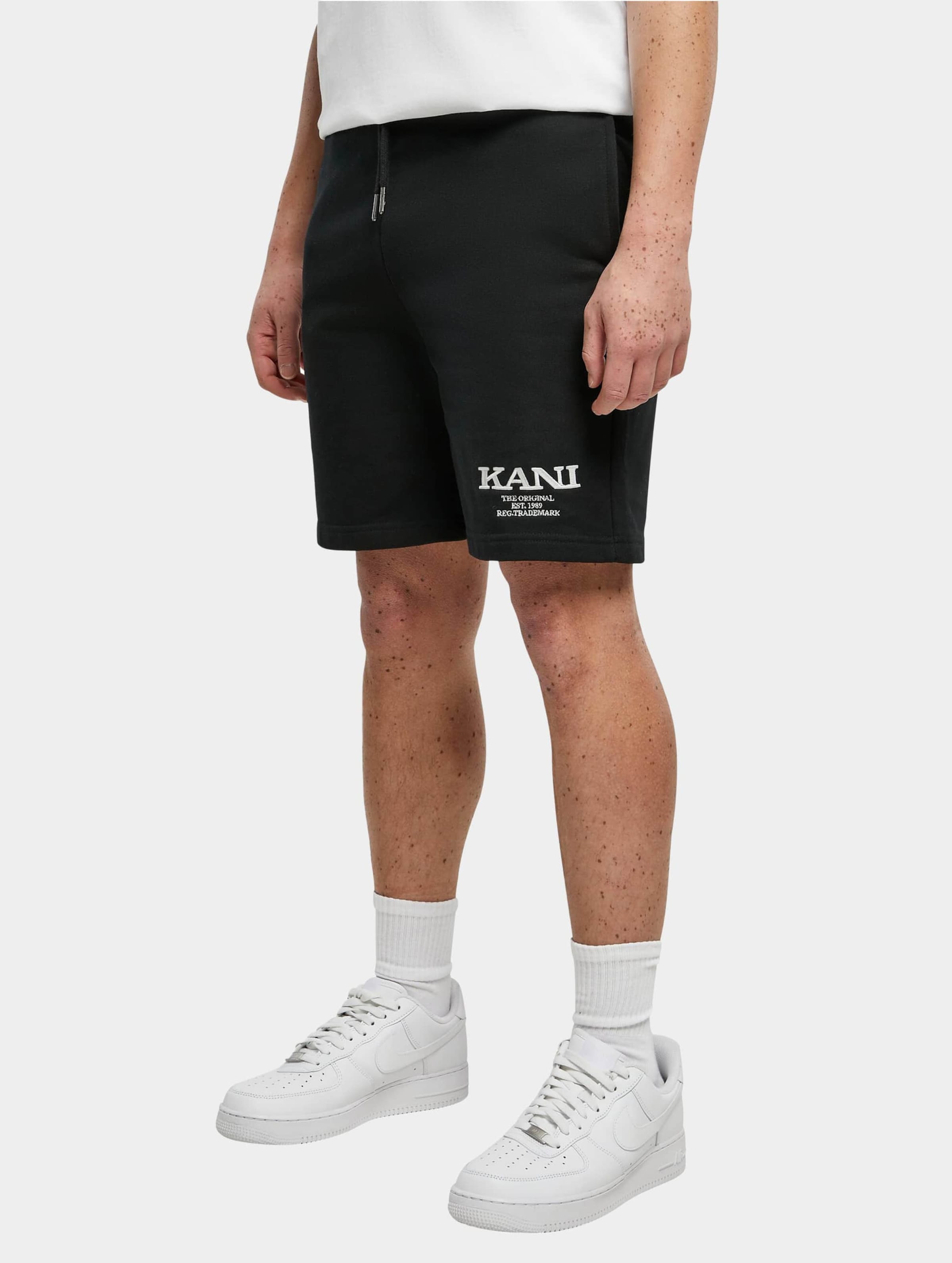 Karl Kani KM231-004-2KK Retro Sweat Shorts Mannen op kleur zwart, Maat XXS