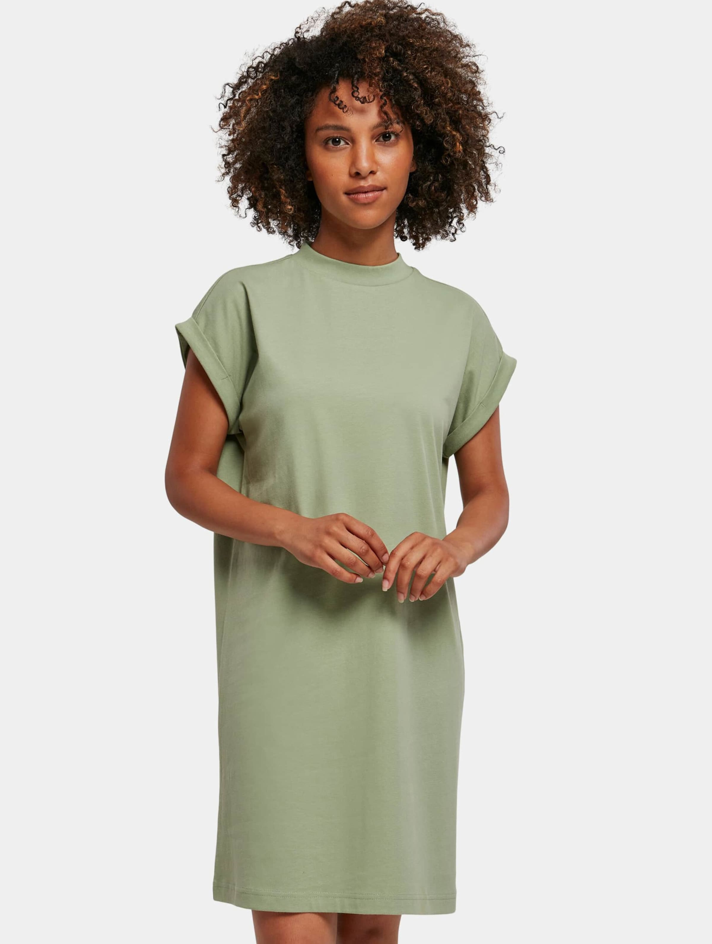 Super Oversized damesshirt 'Turtle Shoulder Dress' Soft Salvia - L
