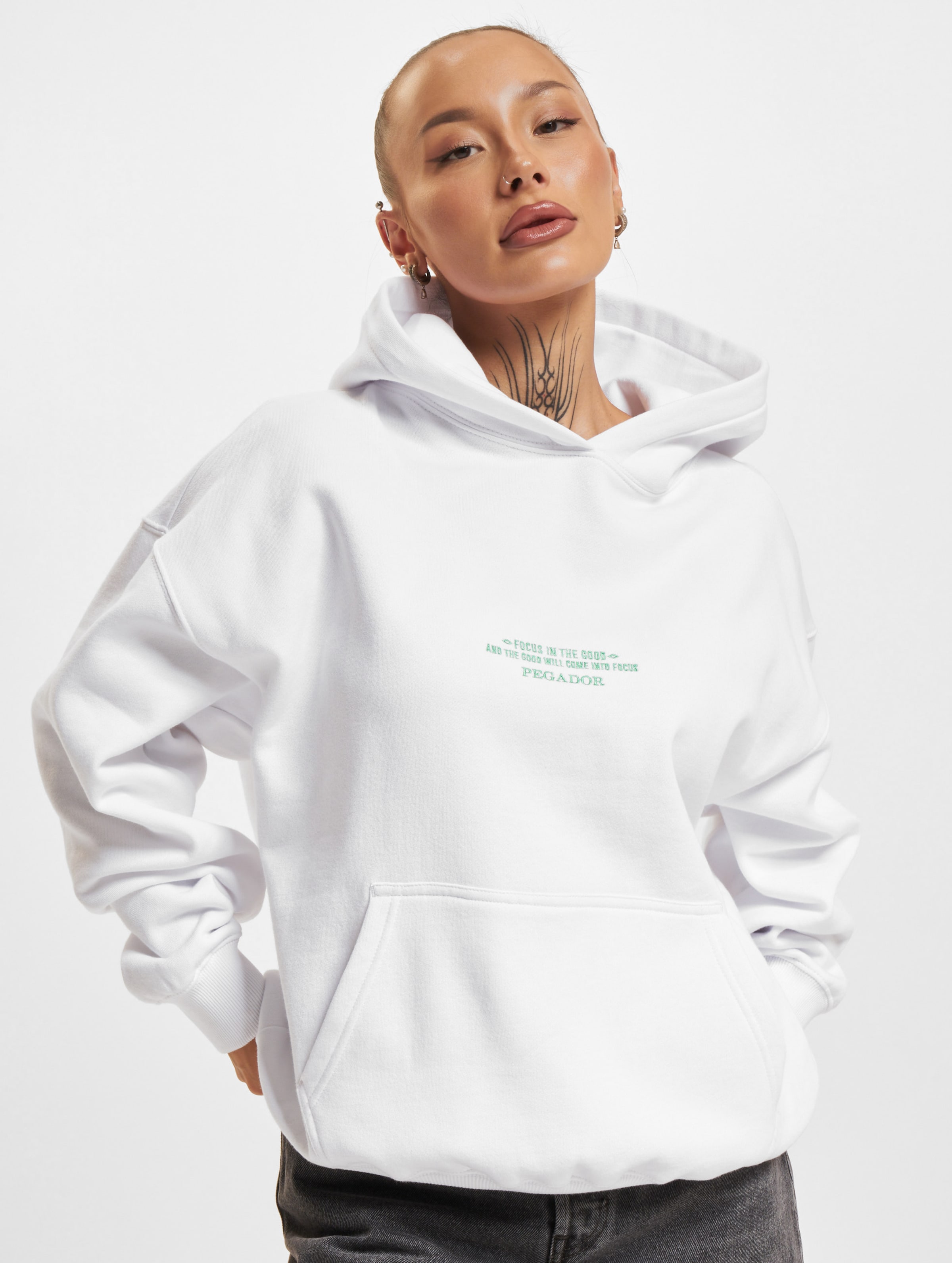 PEGADOR Naia Oversized Hoodie Frauen,Unisex op kleur wit, Maat S