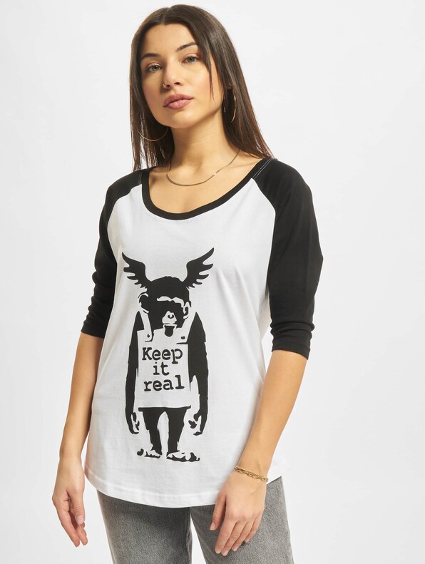 Ladies Brandalised - Banksy´s Graffiti Ape Raglan Tee-2