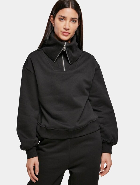Ladies Oversized High Neck Troyer Crew-0