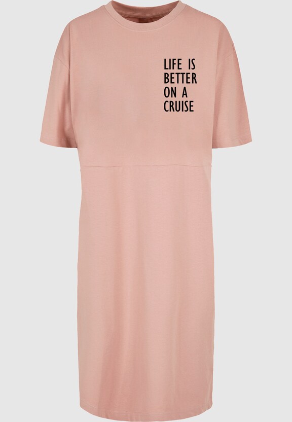 Ladies Life Is Better Oversized Slit Tee -2