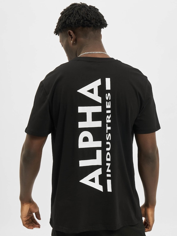 Alpha Industries Backprint T-Shirt Black / Dark Mag | DEFSHOP | 97209 | 