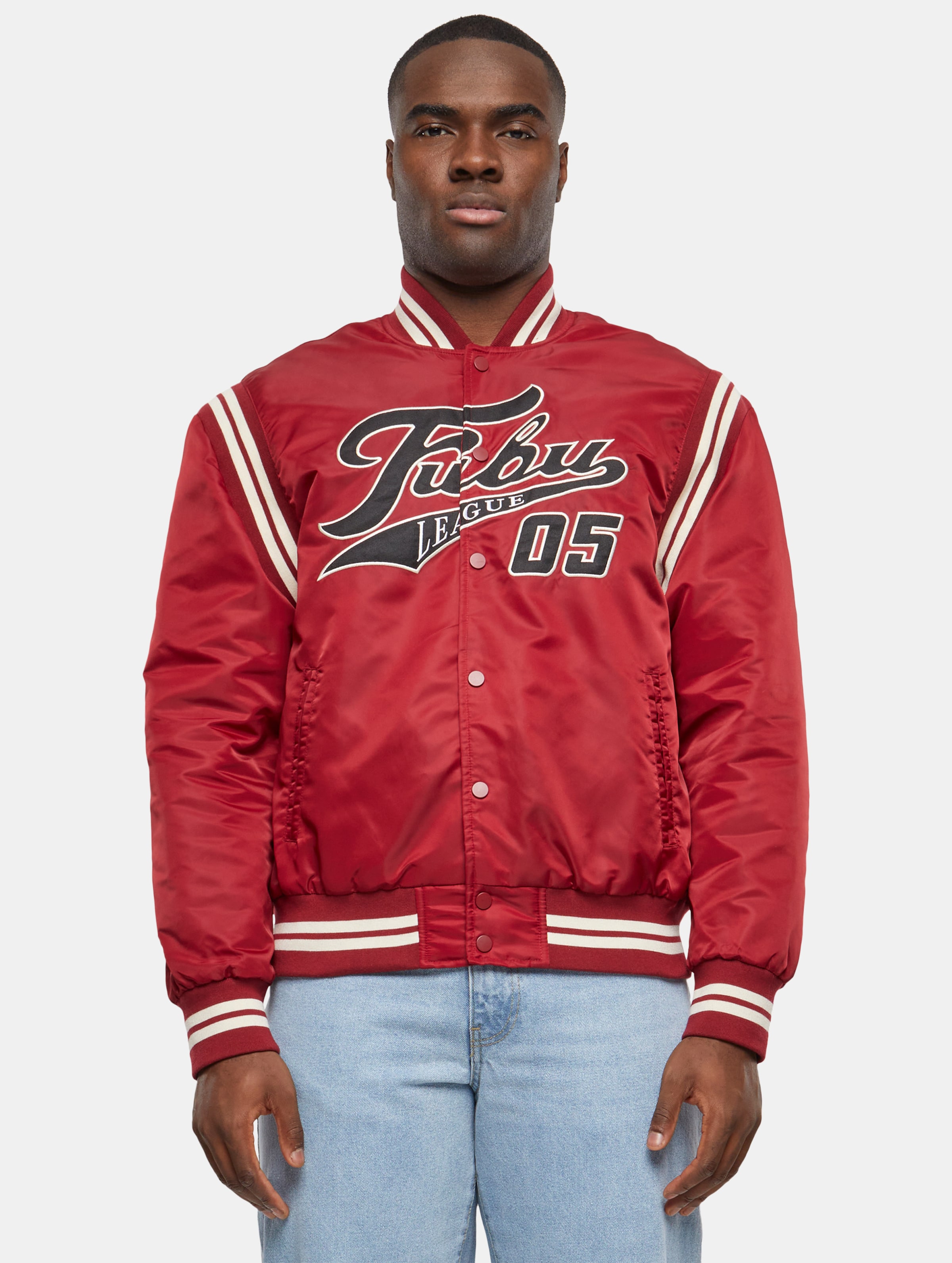 Fubu Varsity Satin College Jacket op kleur rood, Maat XL