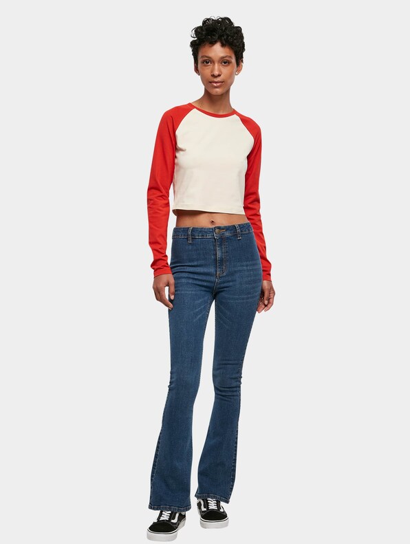 Ladies Organic Cropped Retro Baseball -3