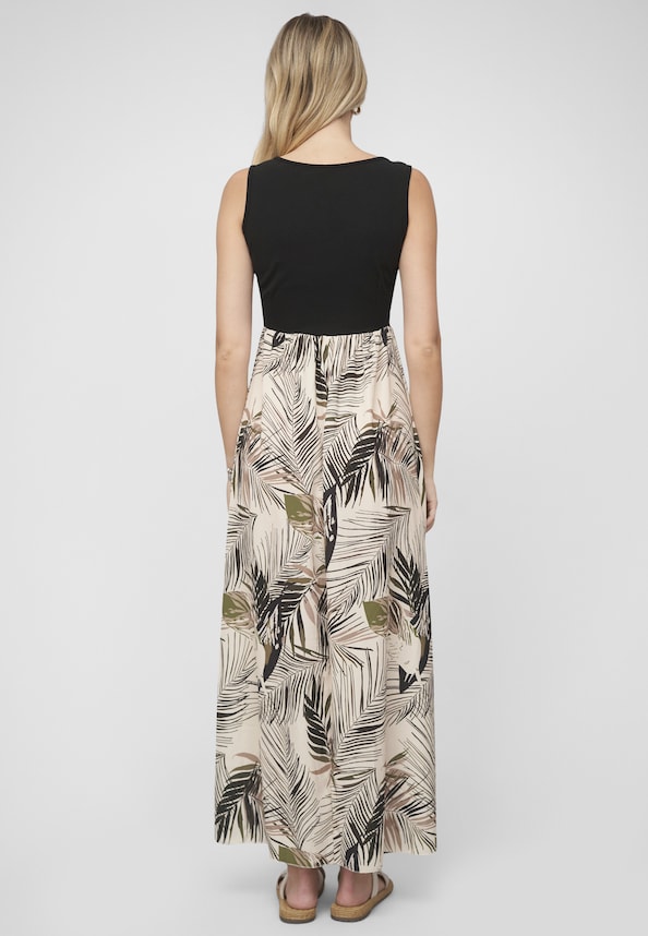 2-Tone Maxi-Dress Tropical Print-1