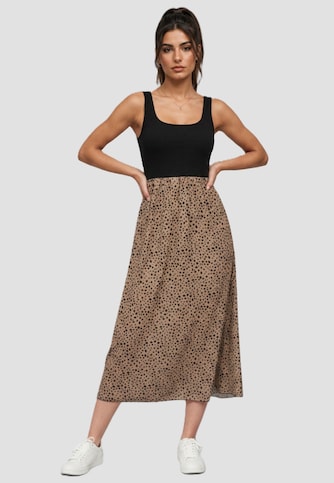 Cloud5ive Damen Maxi-Kleid Rundhals mit Punkt Print