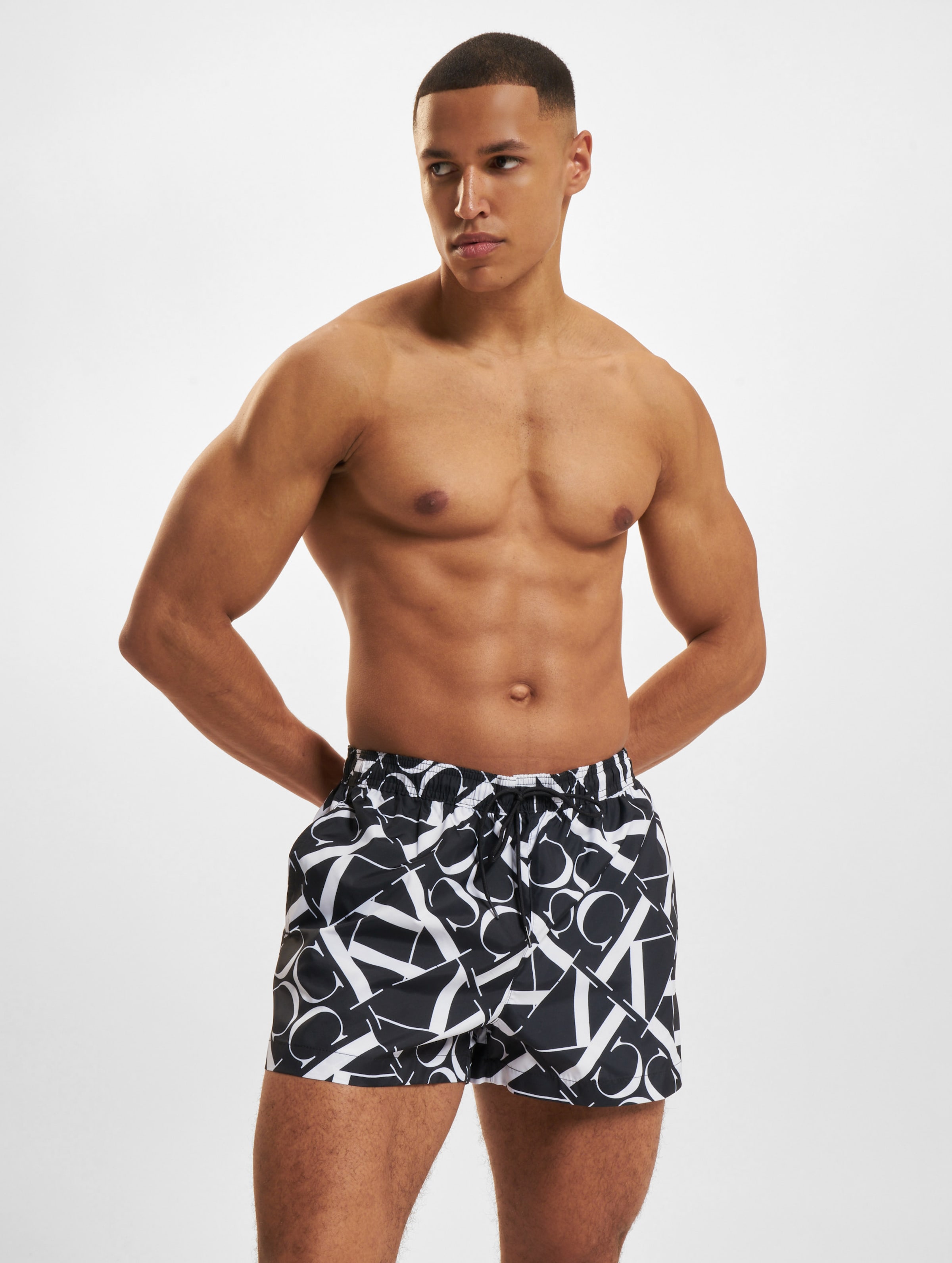 Calvin Klein Drawstring-Print Swim Shorts Mannen op kleur zwart, Maat M