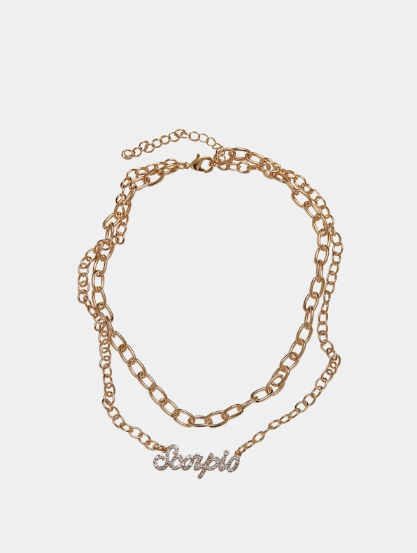 Diamond Zodiac Golden Necklace-0