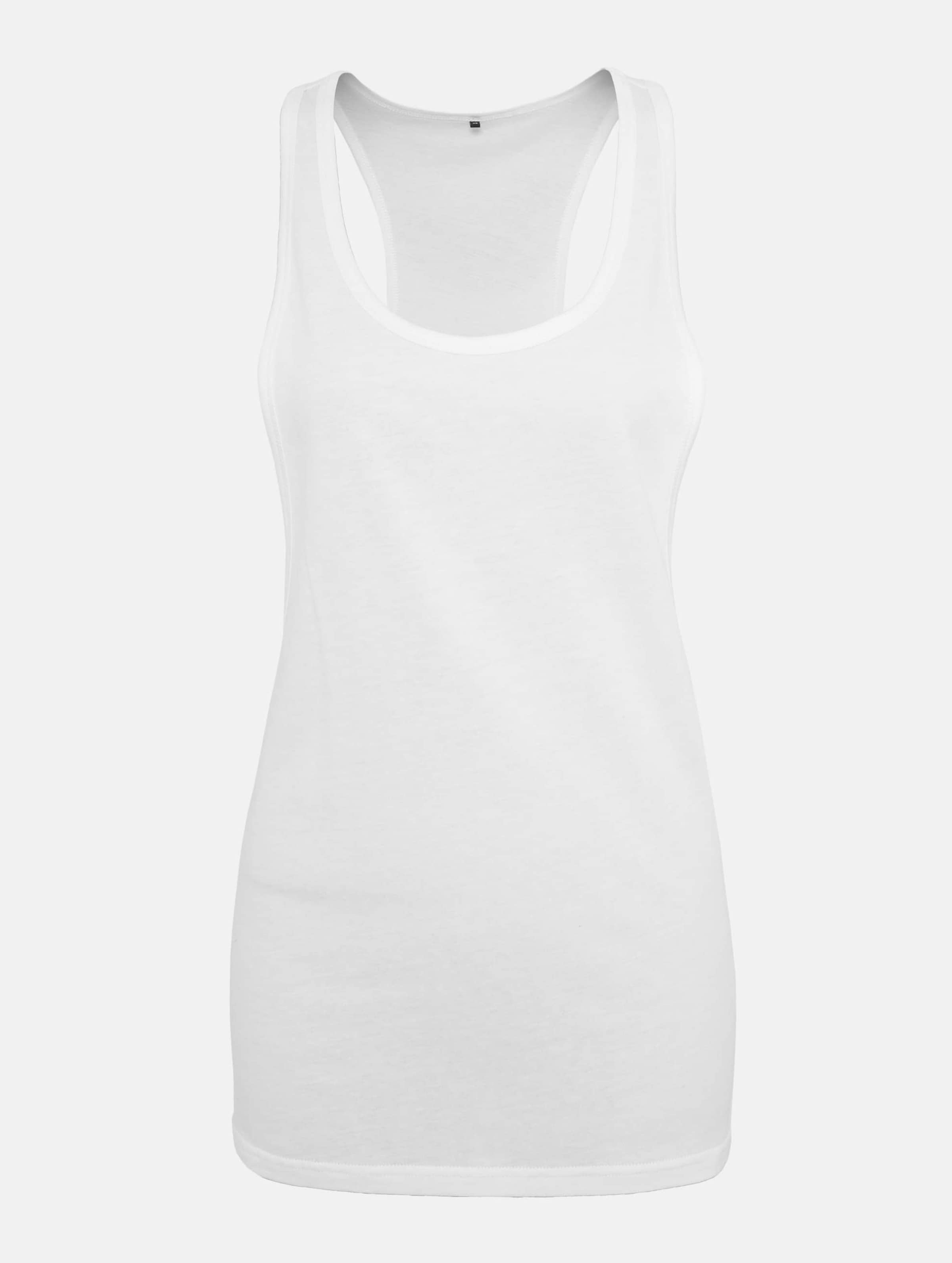 Build Your Brand Ladies Loose Tank Vrouwen op kleur wit, Maat XL