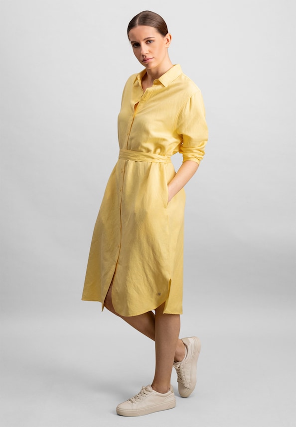DRESS 3/4 SLEEVE LINEN MIX-1