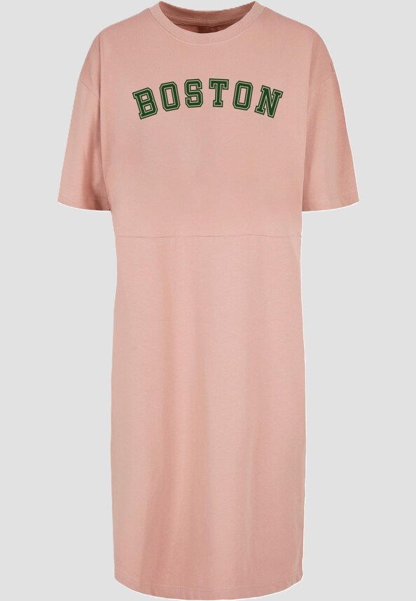Ladies Boston Organic Oversized Slit Tee Dress-2