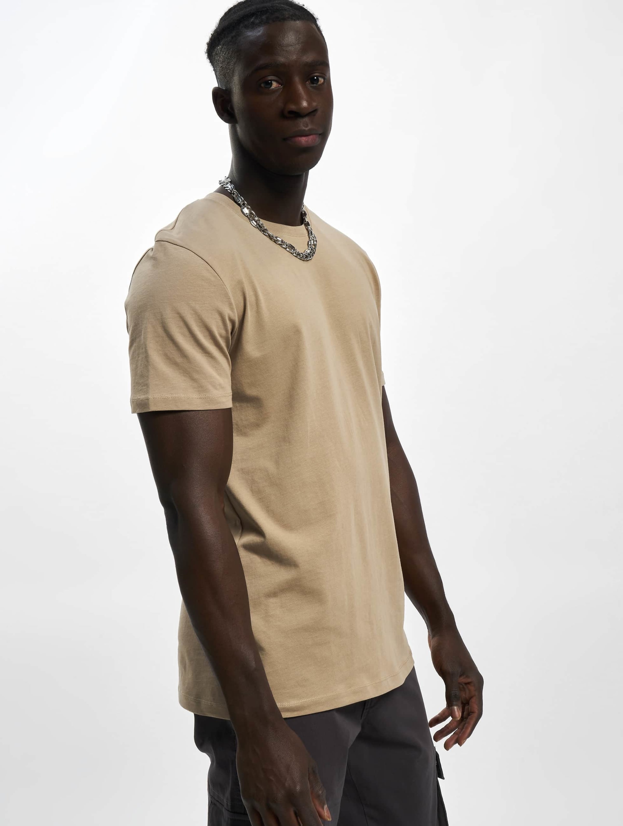 Jack & Jones Organic O Neck T-Shirt Mannen op kleur beige, Maat XL