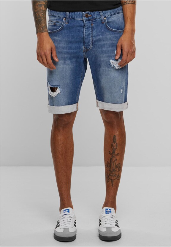 2Y Destroyed Denim Shorts-0