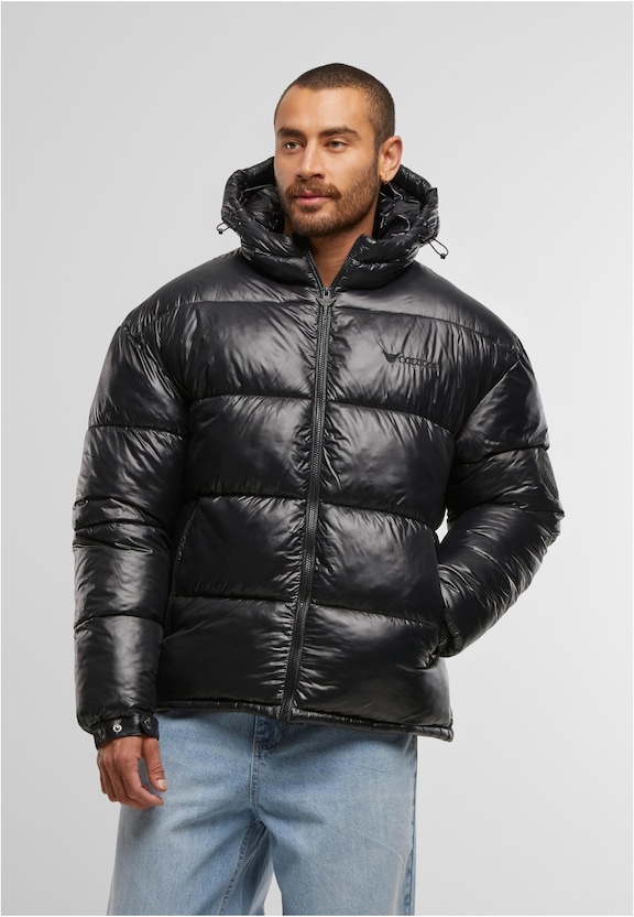 HOODED PUFFER JACKET SHINY-0