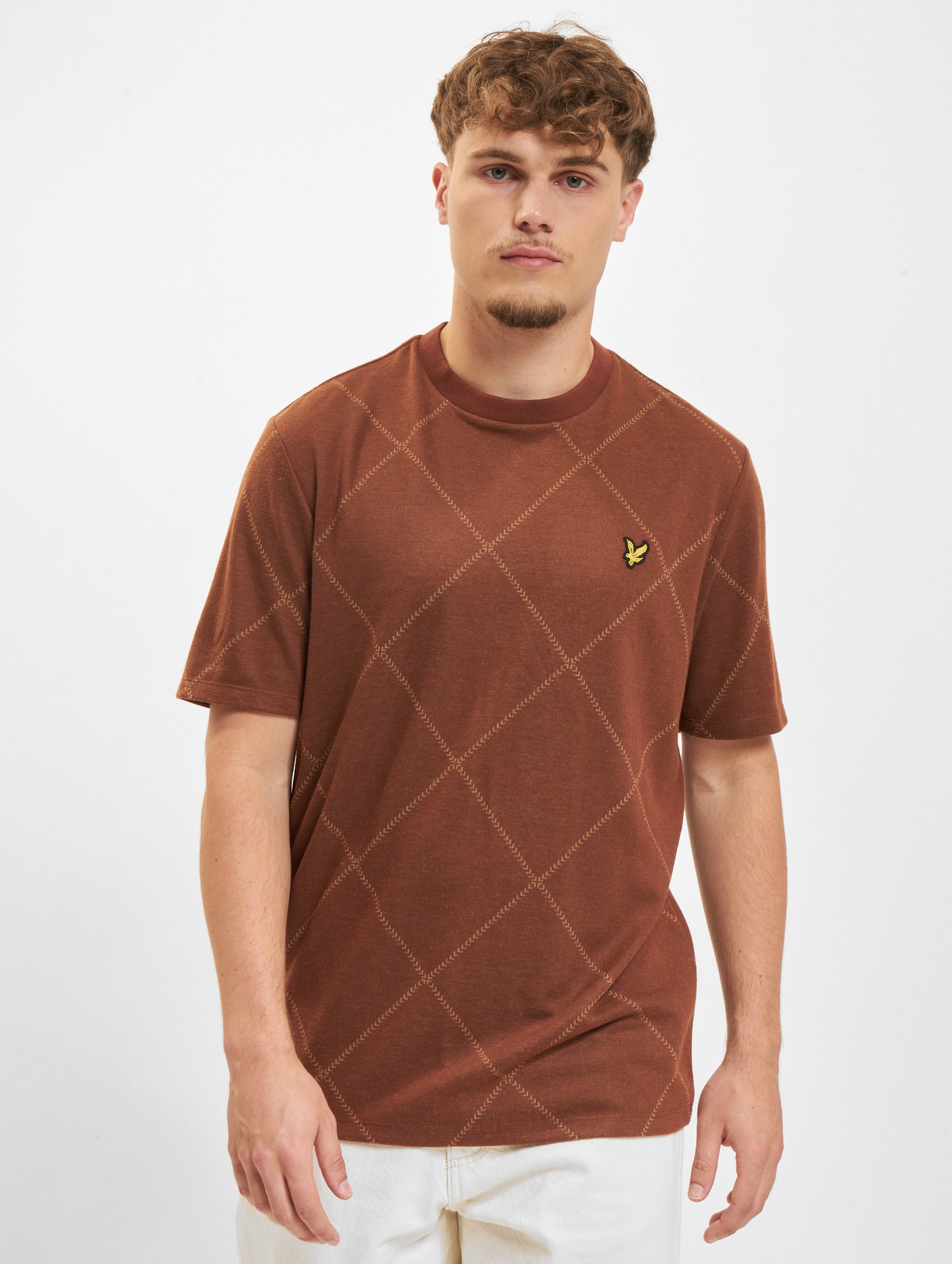 Lyle & Scott Brushed Stripe T-Shirt Männer,Unisex op kleur bruin, Maat M