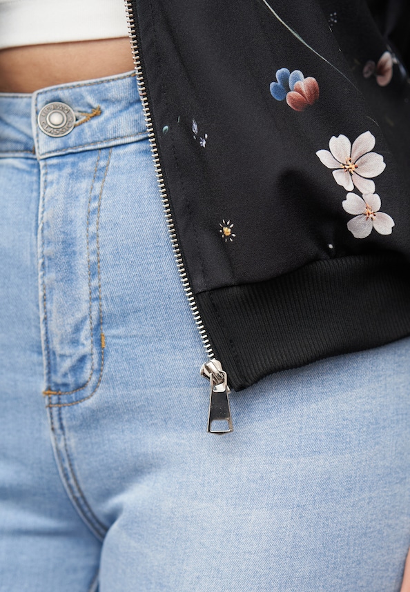 Blouson Bomber-Jacket with flower print-5