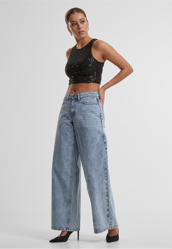 Ladies Sequins Cropped Top-3