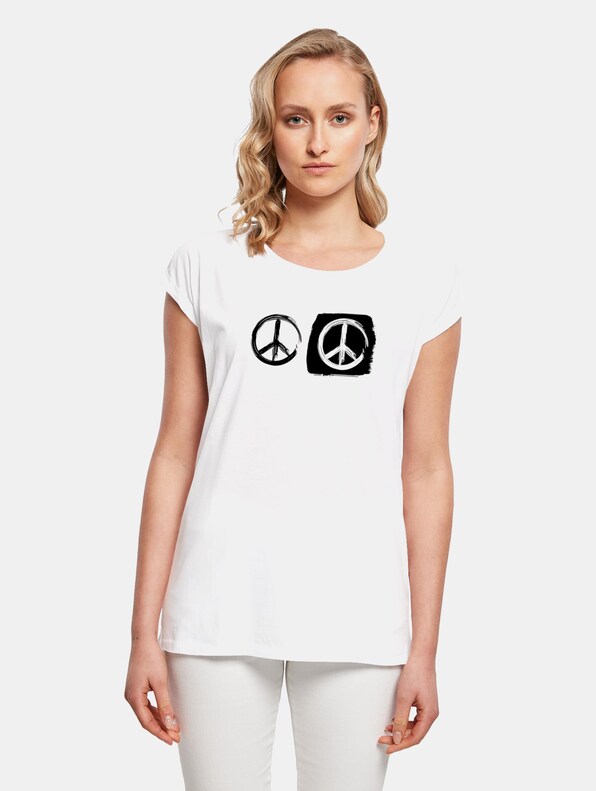 Ladies Peace - Double Peace White  Extended Shoulder -0