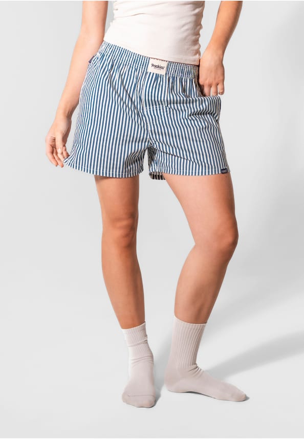 Blue Striped - Boyfriend Boxers-0