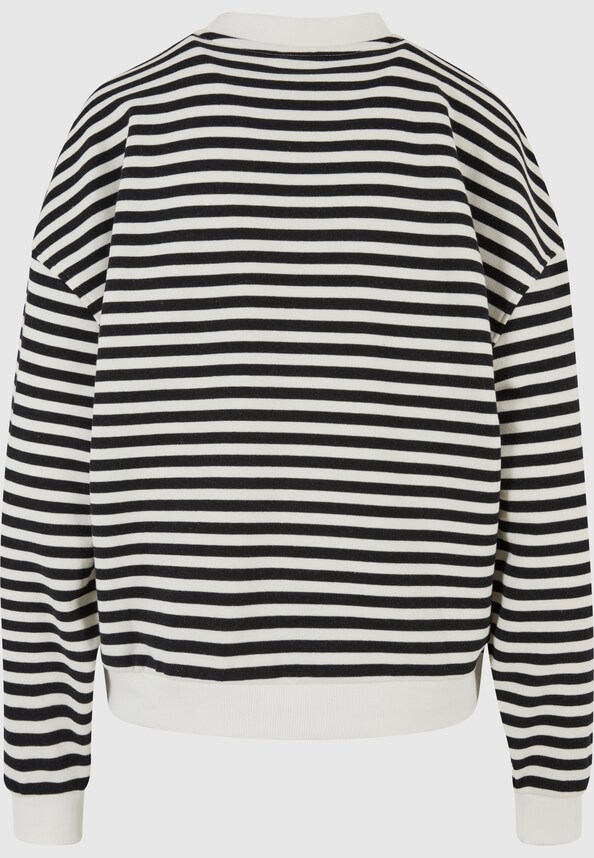 Ladies Oversized Striped Crewneck-5